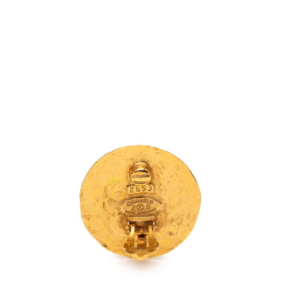 CHANEL Authentic Vintage Gold Logo Earrings - Picture 3 of 3